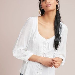 Maeve by Antropologie Lace-up Blouse